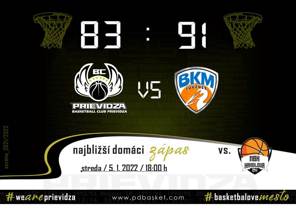 BC Prievidza - BKM Lučenec 83:91