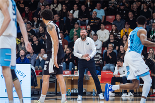 3. zápas štvrťfinále Tipos SBL: BC Prievidza - Nitra Blue Wings 74:77 (Vladimír Králik)