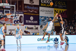 3. zápas štvrťfinále Tipos SBL: BC Prievidza - Nitra Blue Wings 74:77 (Vladimír Králik)