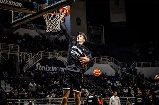 Európsky pohár FIBA: PAOK Solún - BC Prievidza 101:70 (Dávid Bakos)