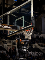 Európsky pohár FIBA: PAOK Solún - BC Prievidza 101:70 (Dávid Bakos)