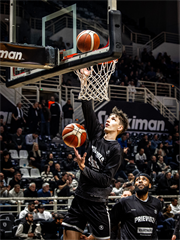 Európsky pohár FIBA: PAOK Solún - BC Prievidza 101:70 (Dávid Bakos)