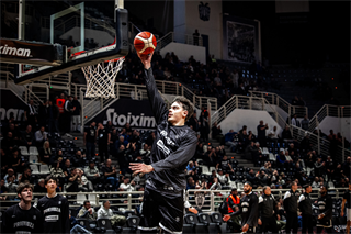 Európsky pohár FIBA: PAOK Solún - BC Prievidza 101:70 (Dávid Bakos)