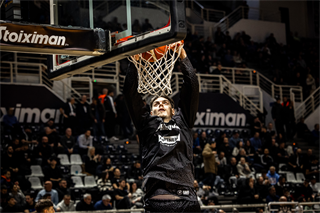 Európsky pohár FIBA: PAOK Solún - BC Prievidza 101:70 (Dávid Bakos)
