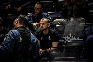 Európsky pohár FIBA: PAOK Solún - BC Prievidza 101:70 (Dávid Bakos)