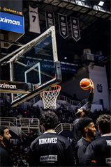 Európsky pohár FIBA: PAOK Solún - BC Prievidza 101:70 (Dávid Bakos)