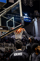 Európsky pohár FIBA: PAOK Solún - BC Prievidza 101:70 (Dávid Bakos)