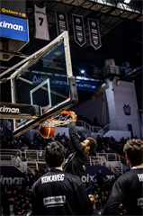Európsky pohár FIBA: PAOK Solún - BC Prievidza 101:70 (Dávid Bakos)