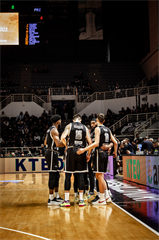 Európsky pohár FIBA: PAOK Solún - BC Prievidza 101:70 (Dávid Bakos)