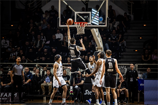 Európsky pohár FIBA: PAOK Solún - BC Prievidza 101:70 (Dávid Bakos)